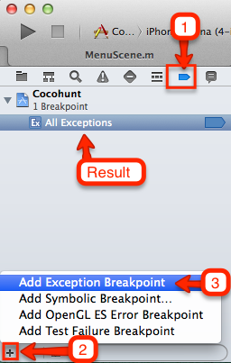 adding all exceptions breakpoint