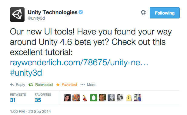 Unity 4.6 New GUI Tweet